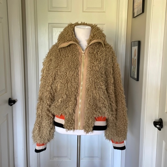 Free People High In The Sky Bomber Teddy Jacket - Picture 1 of 12